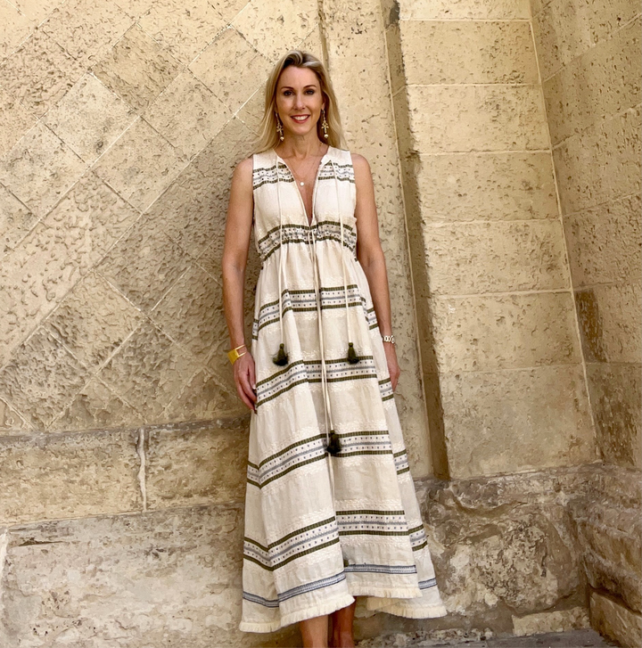 Hermoine - Linen Embroidered Dress