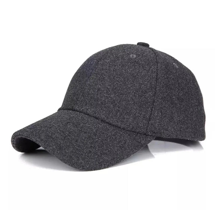 Wool Baseball Cap Unisex  in Dark Grey