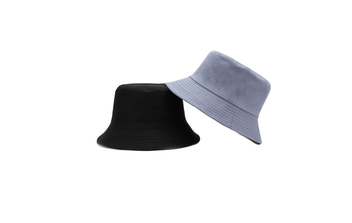 Bucket Hat - reversible- BlueGrey/Black 6-adult Tania Hird Designs