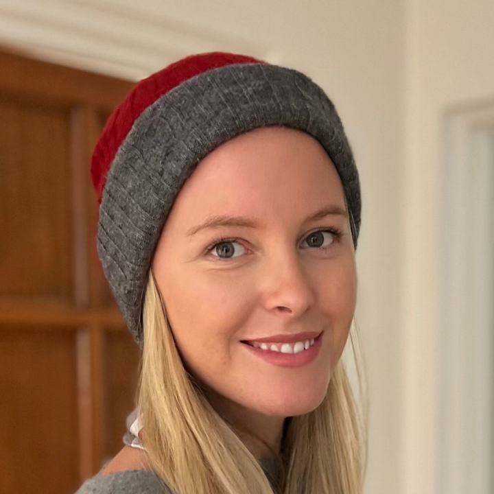 WS - Cashmere Reversible Beanie - Wine/Grey - Image 1
