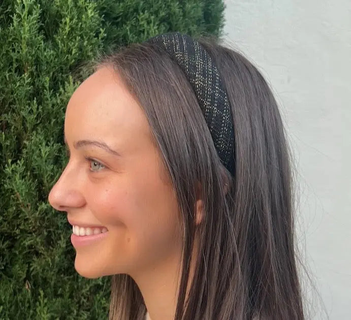 HB - Plaid Alice in Black with Gold Fleck