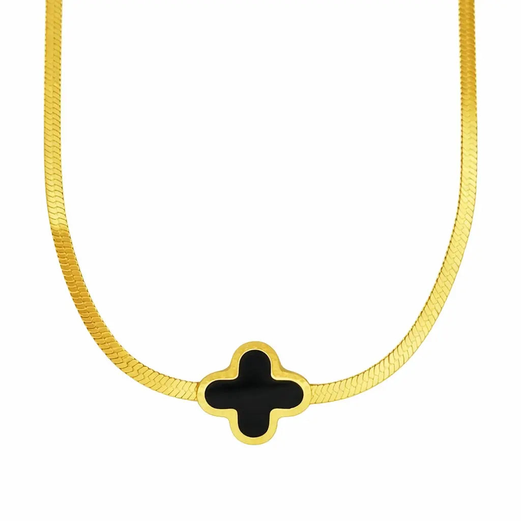 WS- Cross Power necklace- Gold and Black
