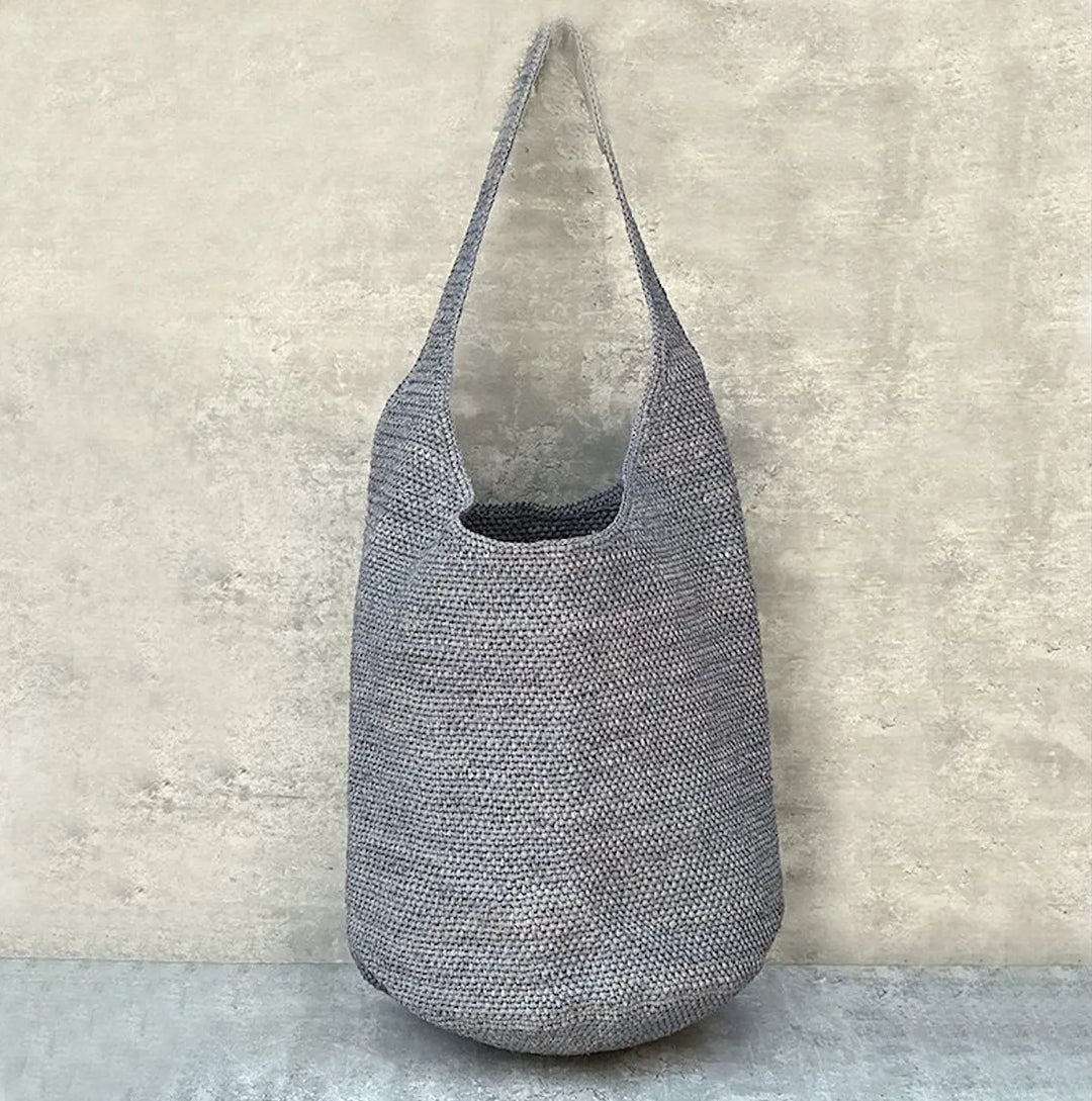 WS Eleanor Raffia Oversized Bag - Grey - Image 2