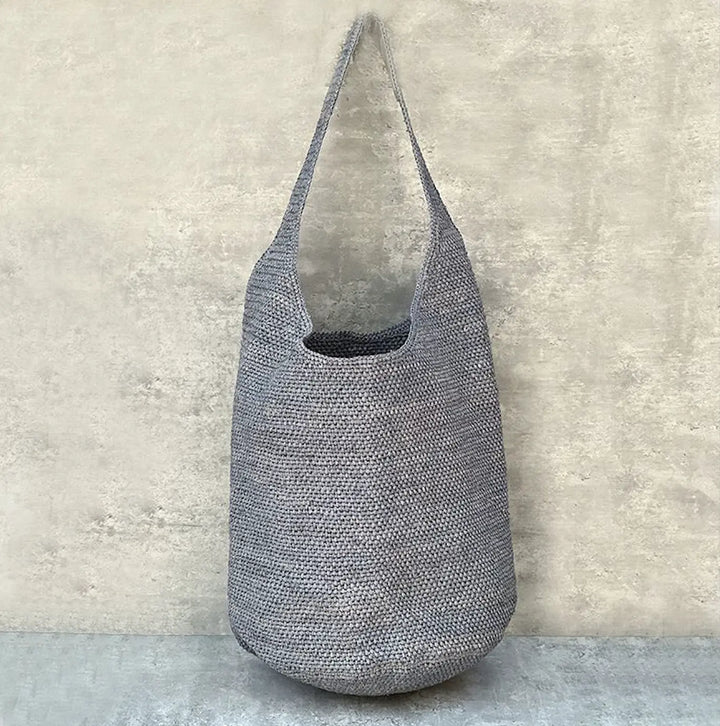 WS Eleanor Raffia Oversized Bag - Grey - Image 2