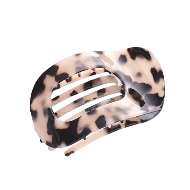 Acetate Flat Hair Claw in Light Turtle