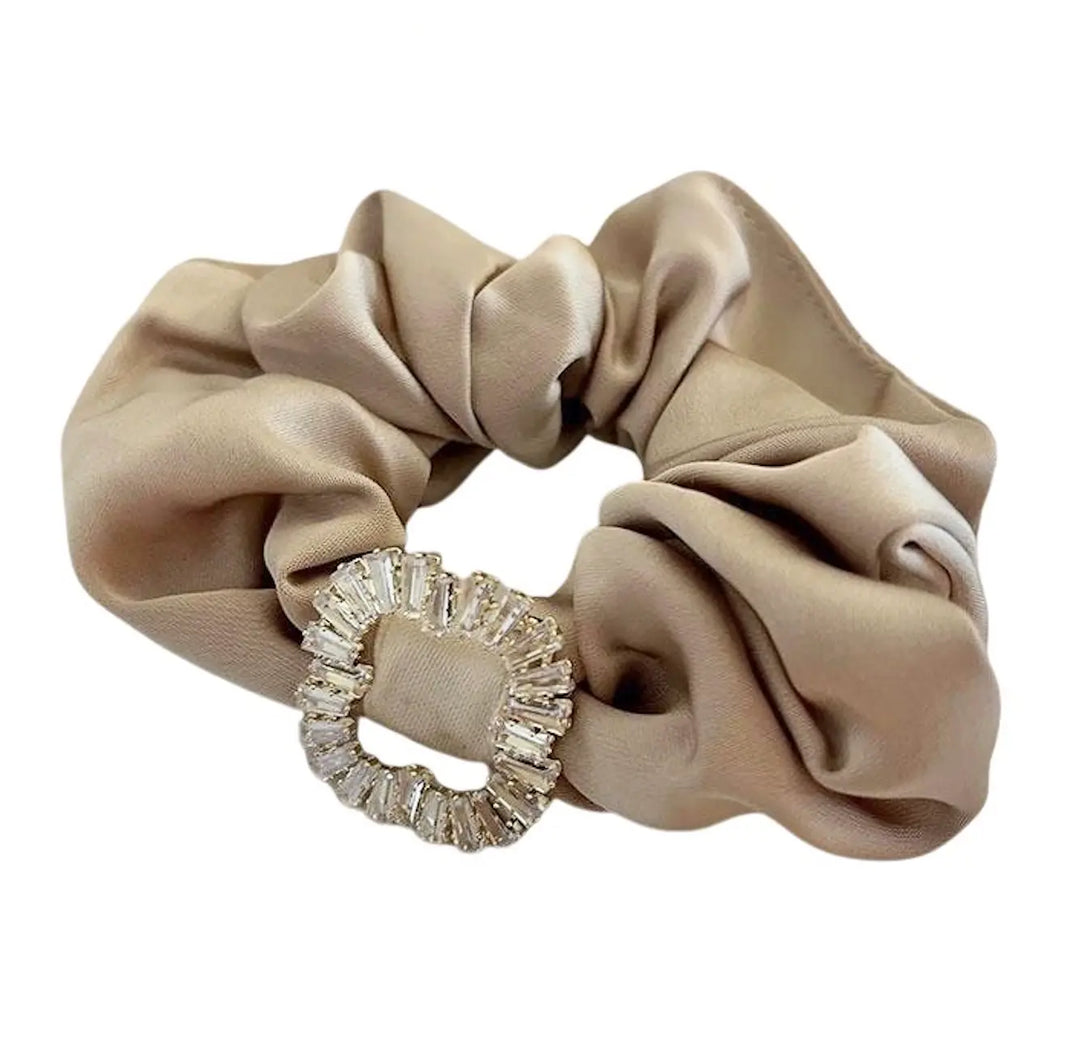Scrunchie - Coco Rhinestones Taupe