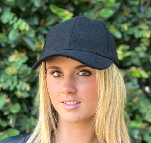 Wool Baseball Cap Unisex - Black