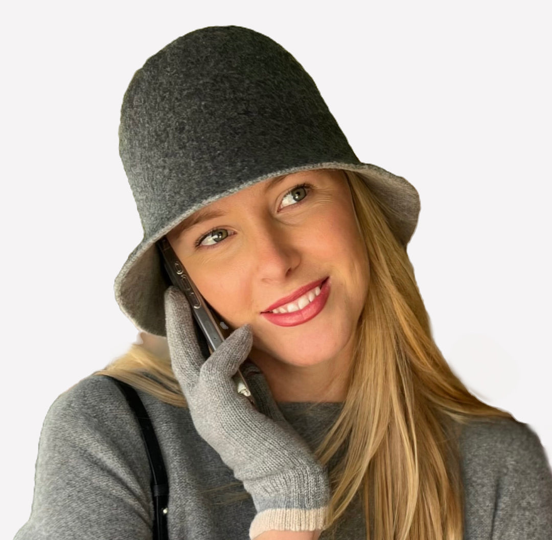 WS Boston Wool Cloche Hat- Grey