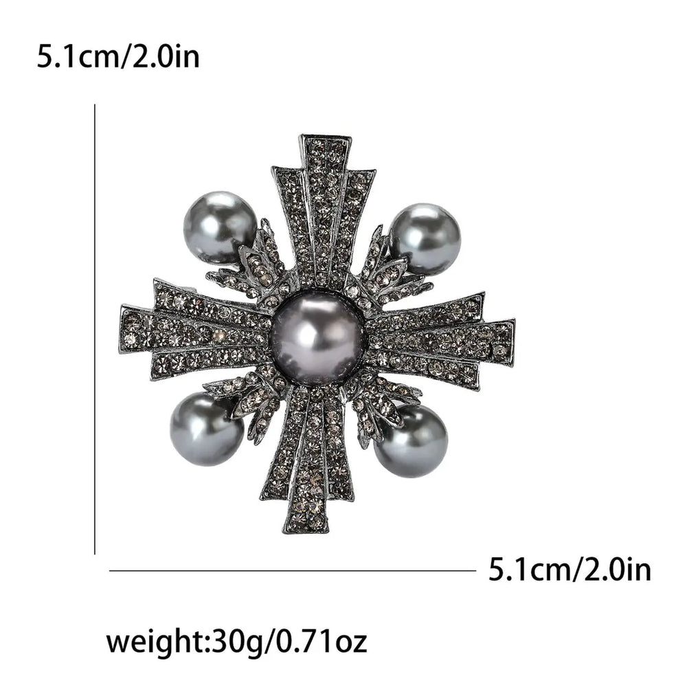 Brooch - Victoria Cross Grey Pearl