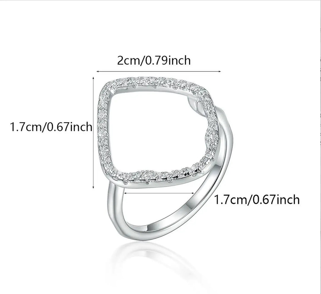 Rivière Diamond zirconia Sterling silver Ring