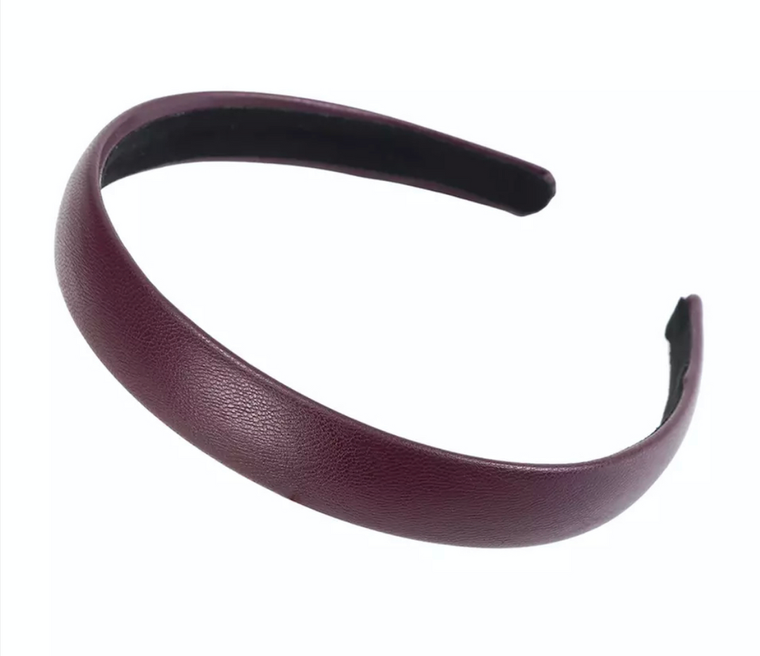 WS - Headband Vegan Leather 2.2cm -Wine 744109225659