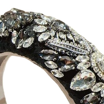 WS Selene Statement Headband - Black & Crystals - Image 2