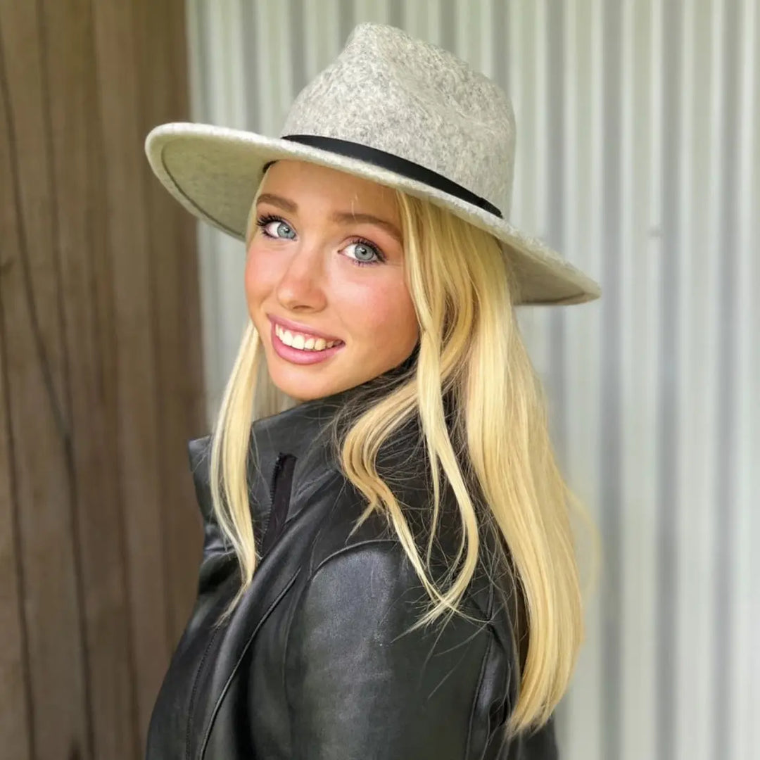 WS Australian Wool Teardrop Fedora - Light Grey - Image 1