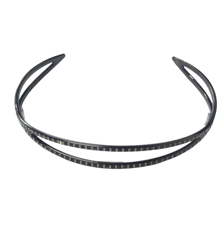 Acetate Lumiere & Crystals Headband - Black