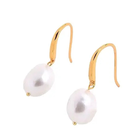Haukea Baroque pearl earrings in 18 K gold plated sterling silver