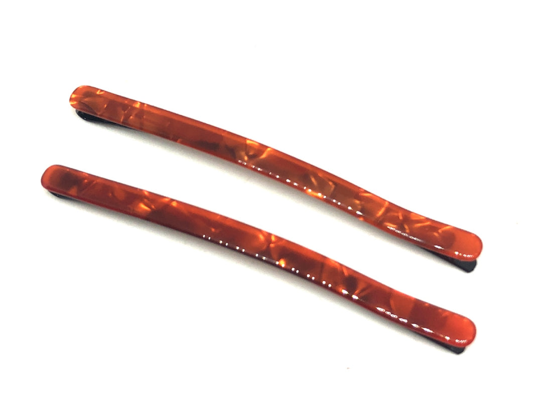 Acetate Hairpins -Orange Pearl- 2pce