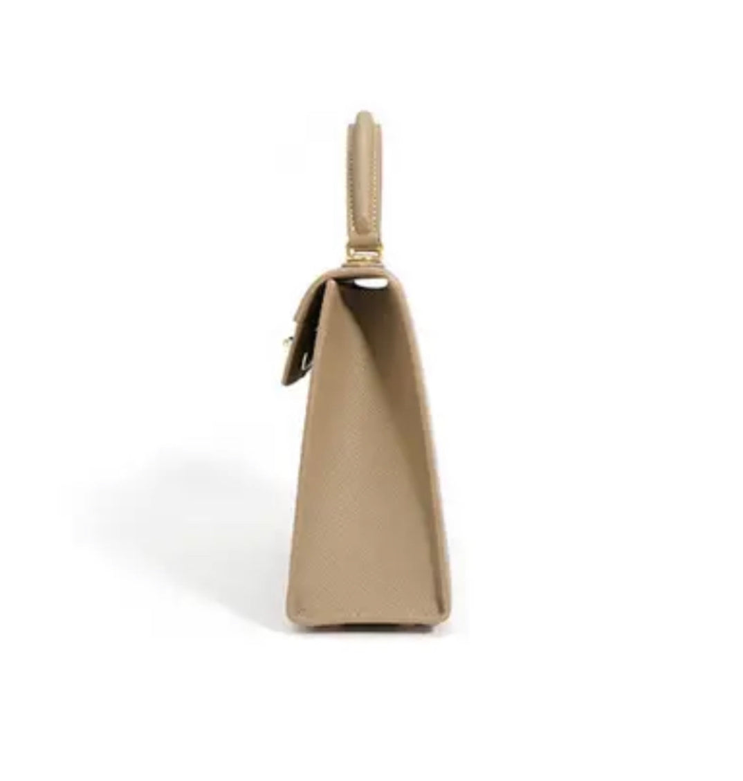 Anna Cowhide Bag - Taupe