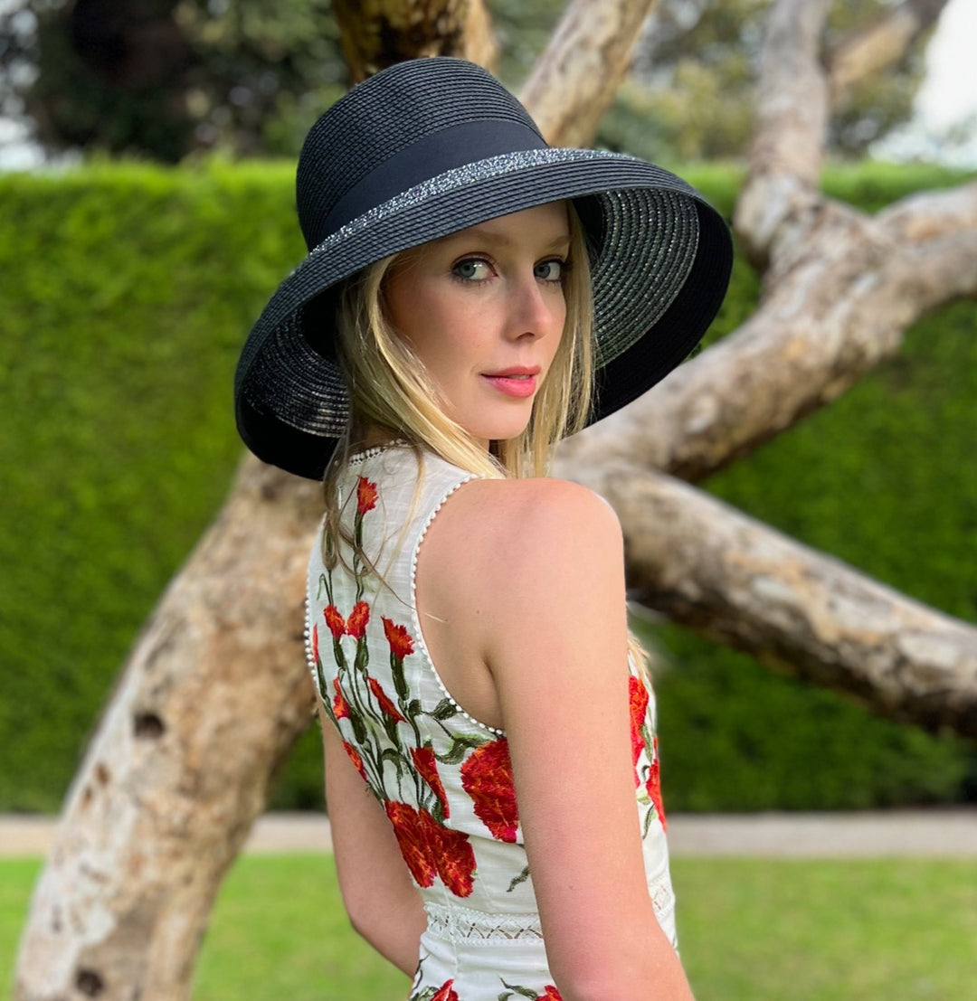 Hepburn foldable Hat- black