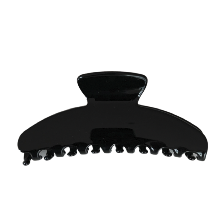 Black glossy oversized acetate hair claw