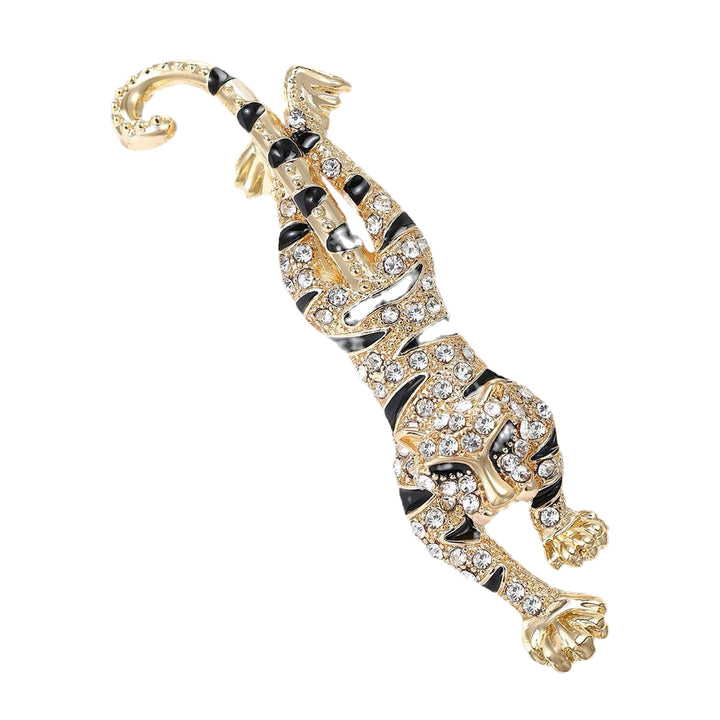 Crouching Leopard Brooch - Gold