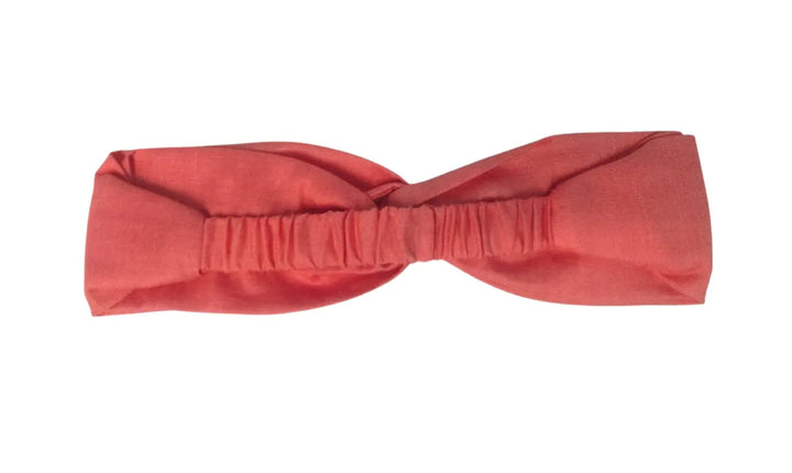 Headband - Linen Elastic headband in Burnt Coral