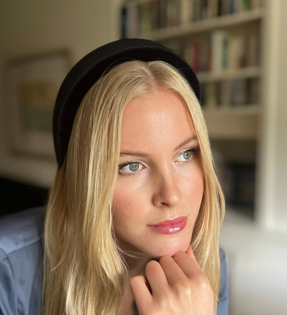 WS Padded Velvet Headband - Black
