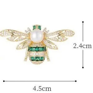 WS Crystal & Emerald Bee brooch