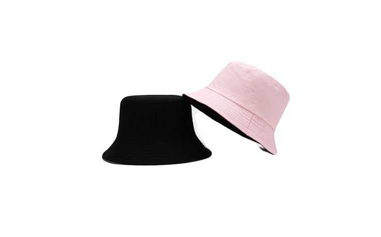 Bucket Hat - reversible- Pink/White 6-adult Tania Hird Designs