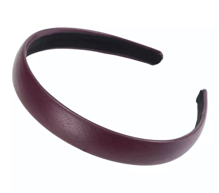 Headband Vegan Leather 2.2cm -Wine