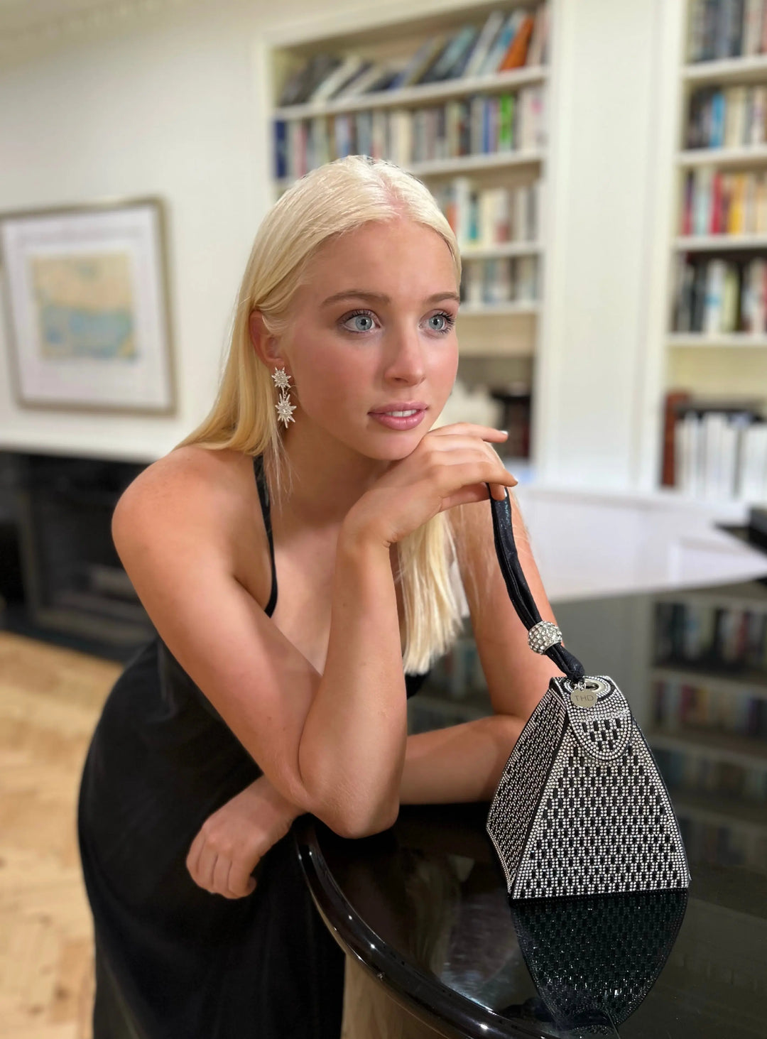 Pyramid Clutch Bag in Black