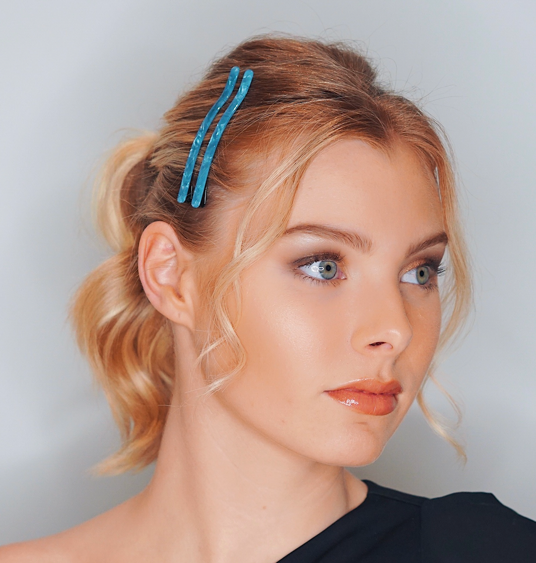 WS - Acetate Hairpins -Blue Pearl- 2pce 728238947392