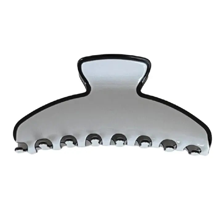 Premium Oversized Hairclaw in French Grey - Black Trim
