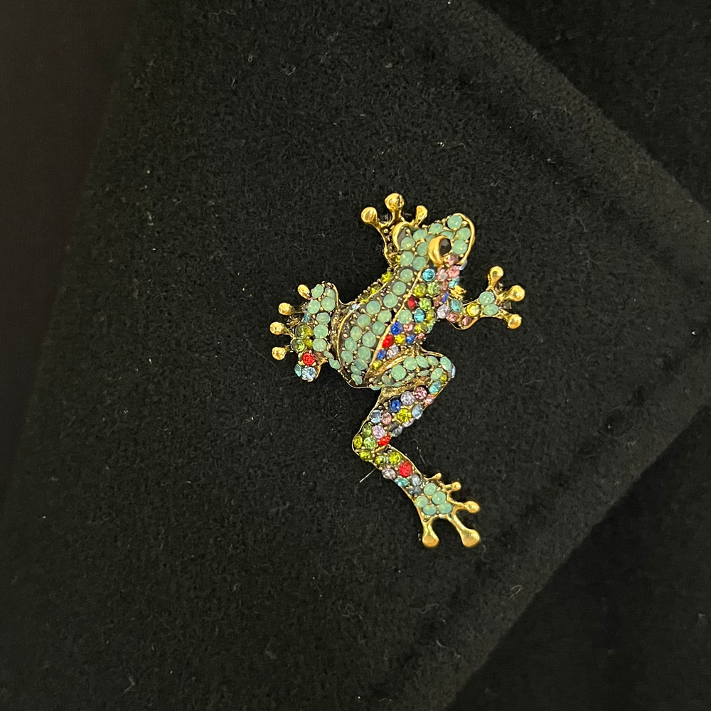 WS Brooch - Elongated Gem Frog
