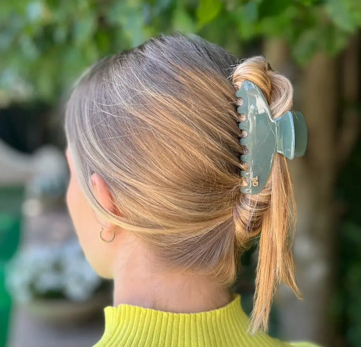 Classic Large Hair Claw in Sage Green