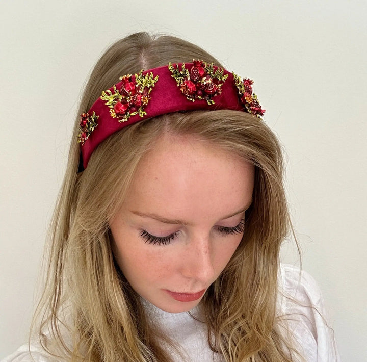 WS - Embellished Red Velvet Pomegranate Pearl