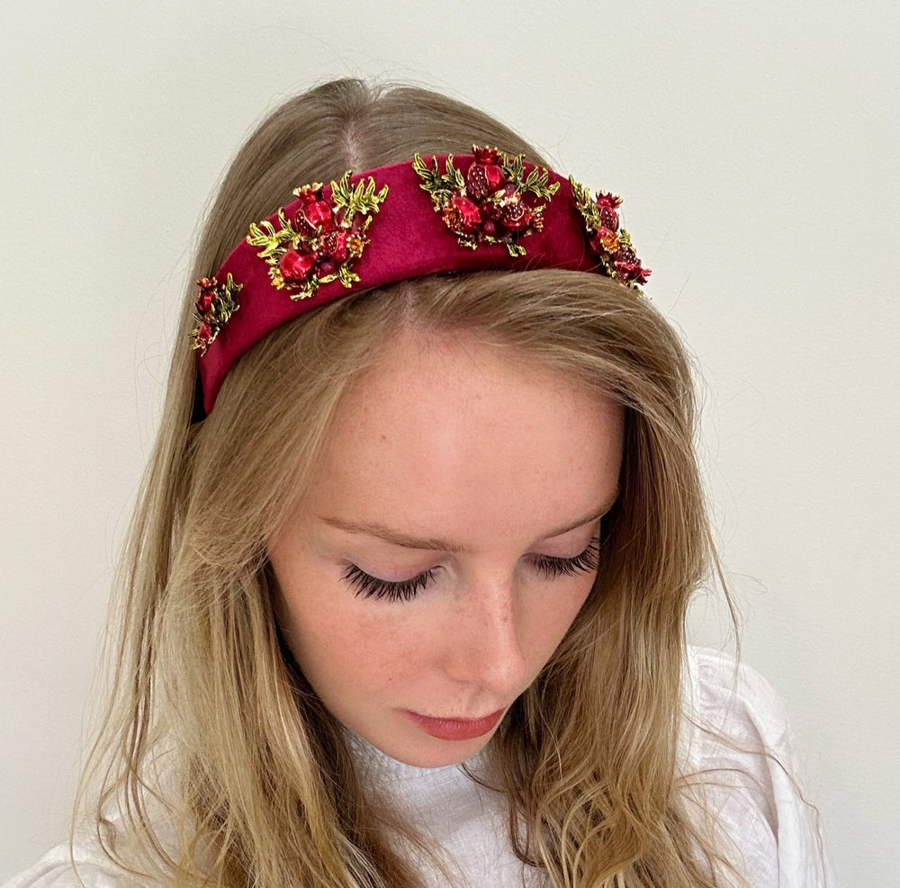 WS - Embellished Red Velvet Pomegranate Pearl