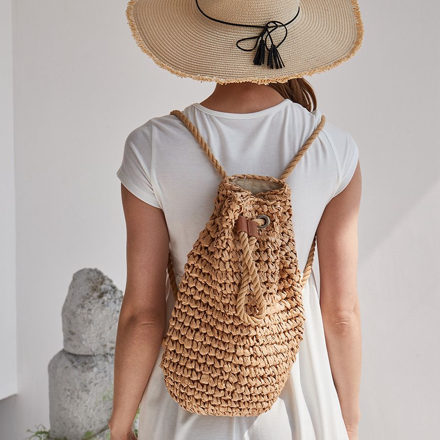 WS Amy Straw Backpack