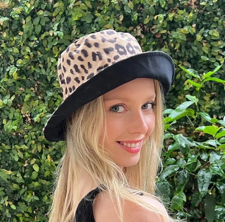 WS - Extended Brim Bucket Hat - Leopard/Black - Image 1