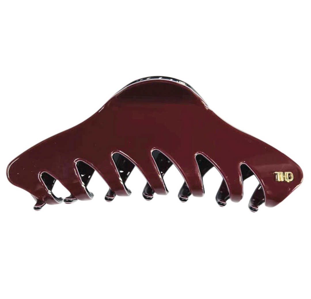 WS Cassandra Acetate oversized Hair claw clip in Wine Red