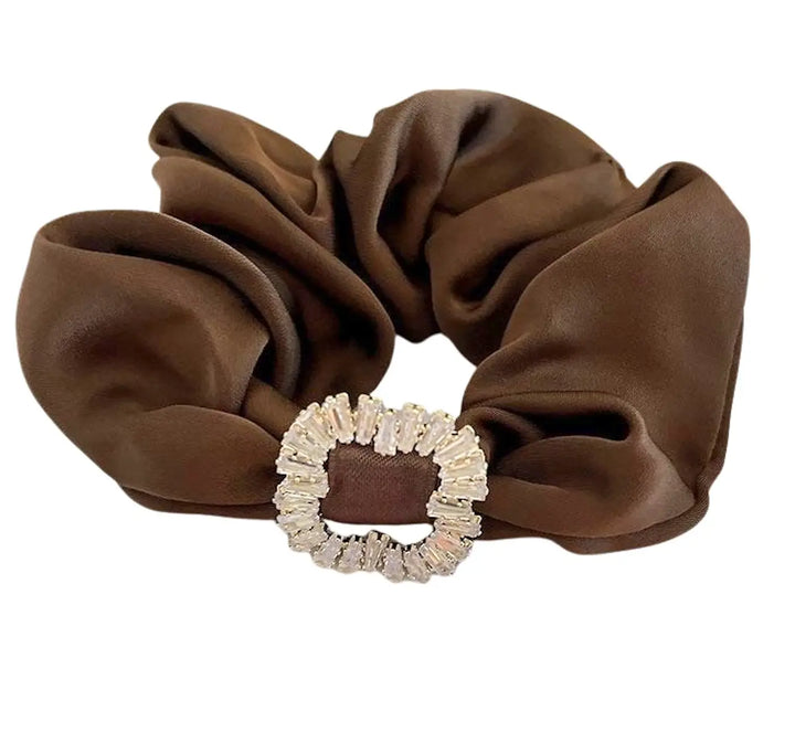 Coco Rhinestones Scrunchie - Brown