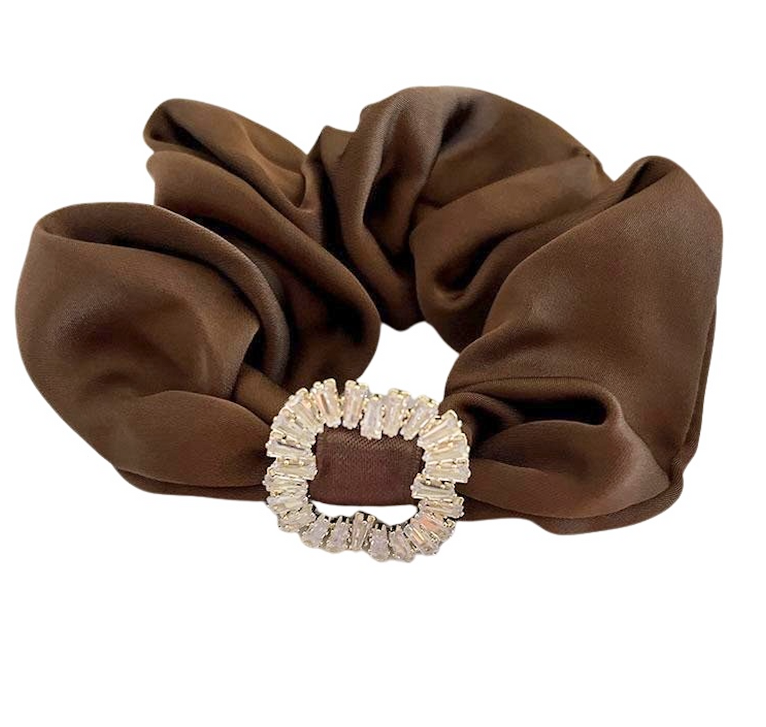 WS Scrunchie - Coco Rhinestones Brown