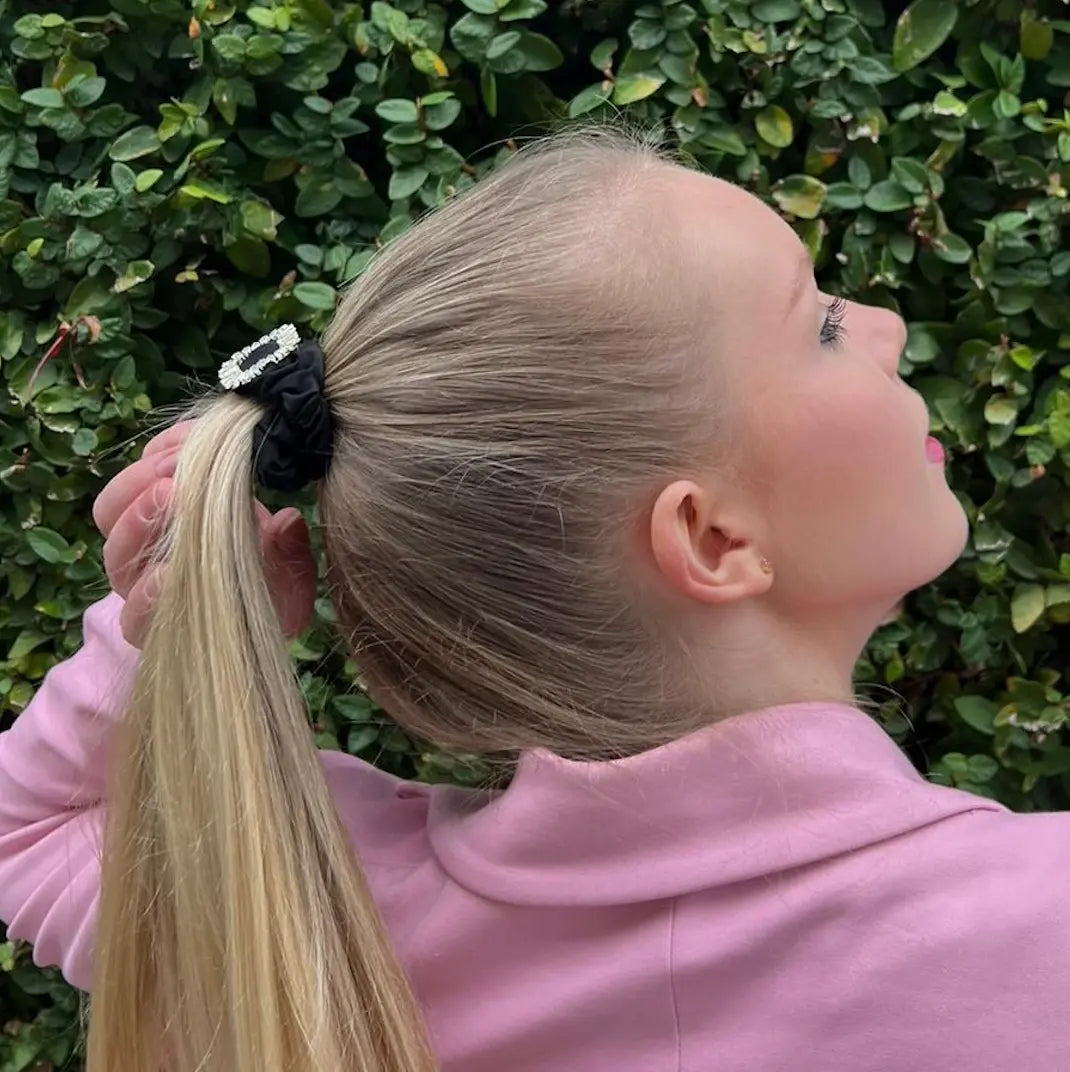 WS Scrunchie - Coco Rhinestones Black