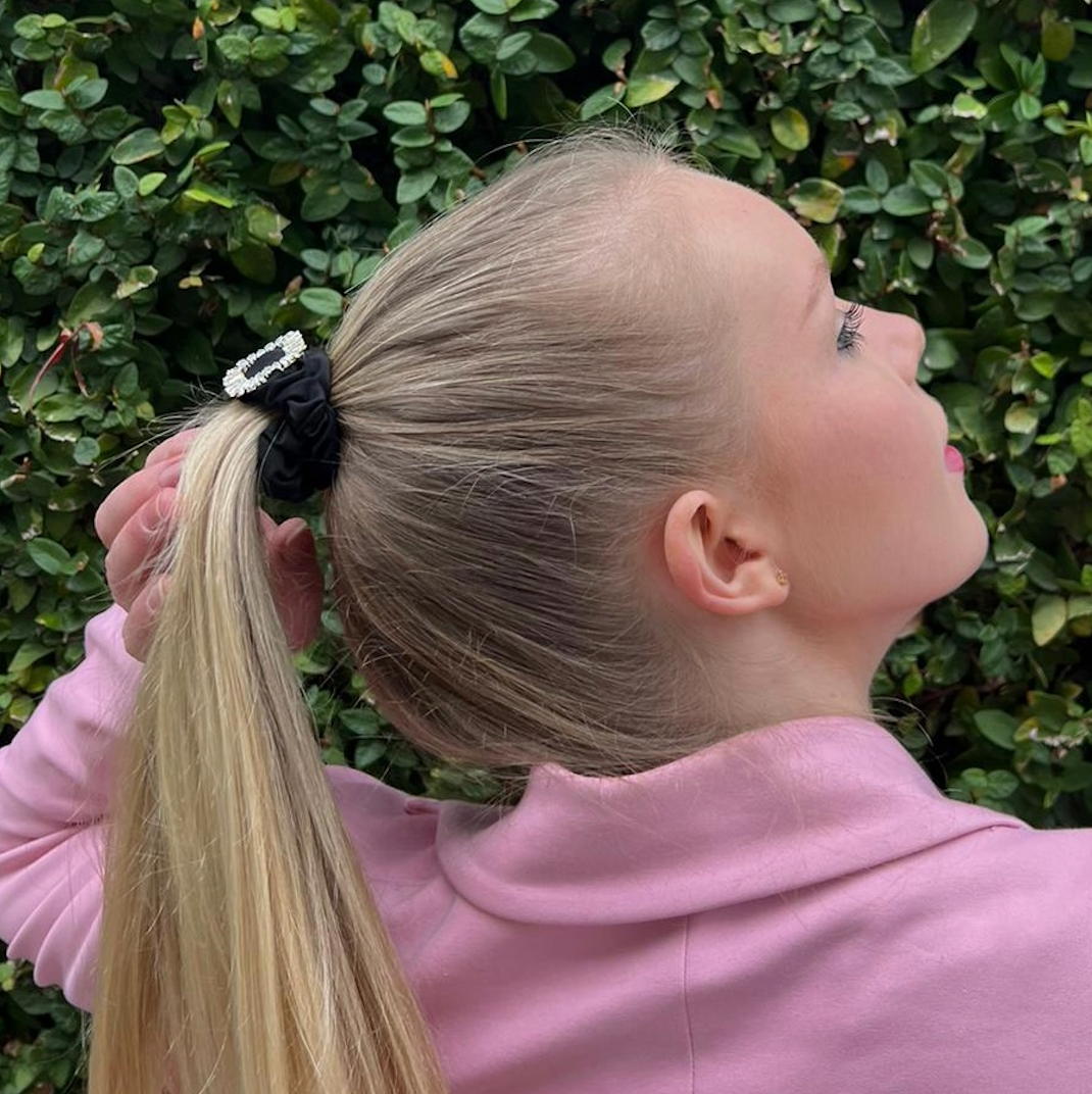 Scrunchie - Coco Rhinestones - Black