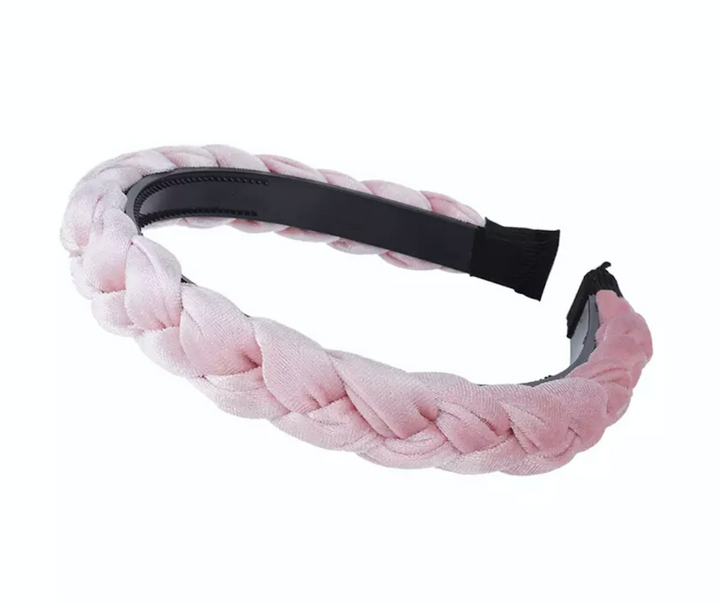 Headband -Velvet Braided - Pink