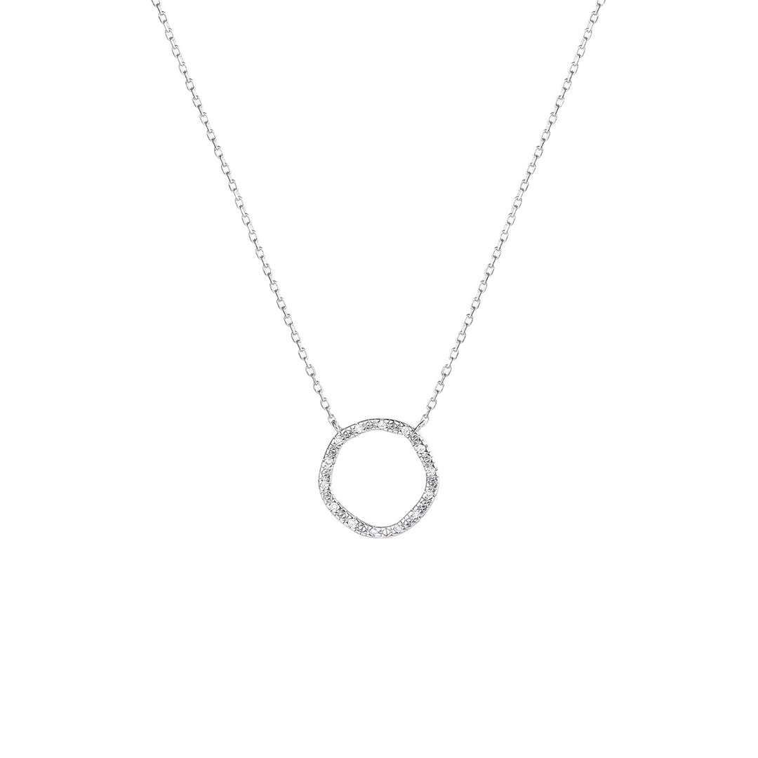 WS Rivière Circle zirconia Sterling silver necklace
