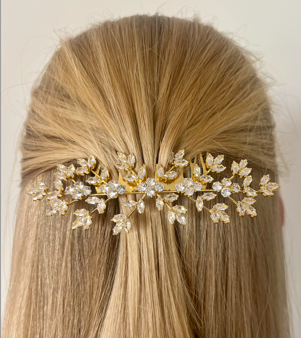 The Tiffany zircon Haircomb - gold