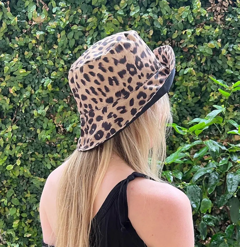 WS - Extended Brim Bucket Hat - Leopard/Black - Image 3