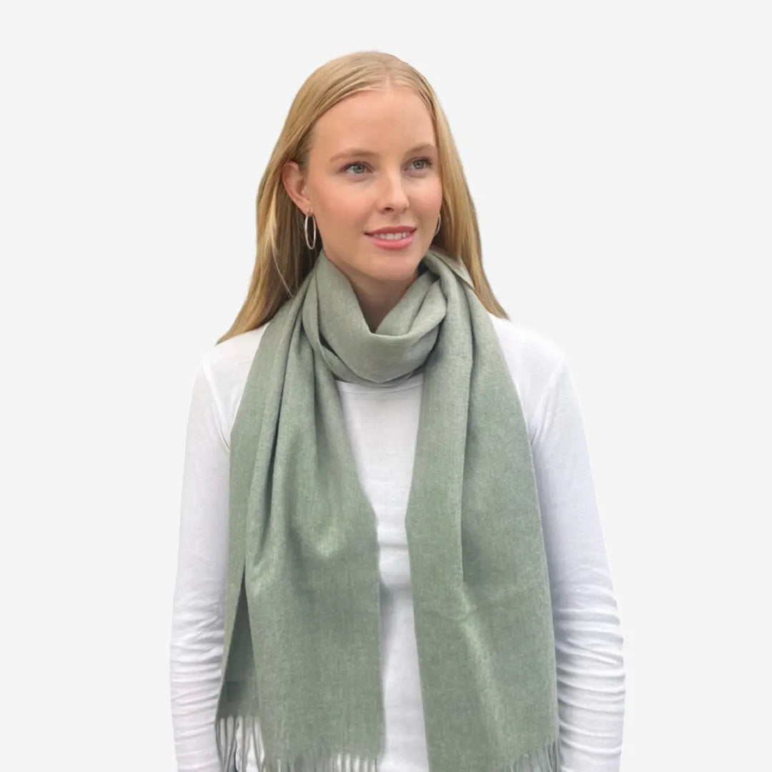 Premium Virgin 100% Wool Blanket Scarf- Sage