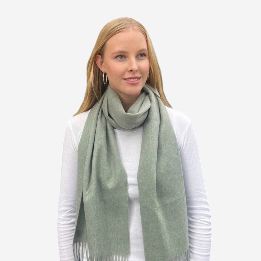 Premium Virgin 100% Wool Blanket Scarf- Sage