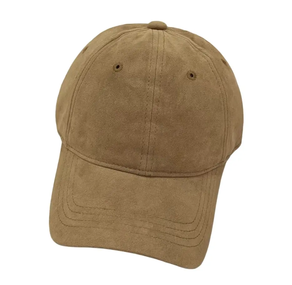 Vegan Suede Baseball Cap M in Camel
